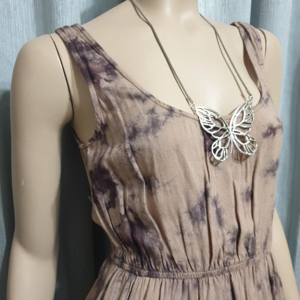 DOTTI AU-6 Brown Tie Dye Sleeveless Tunic / Short Dress - Very Good Condition - Picture 5 of 11